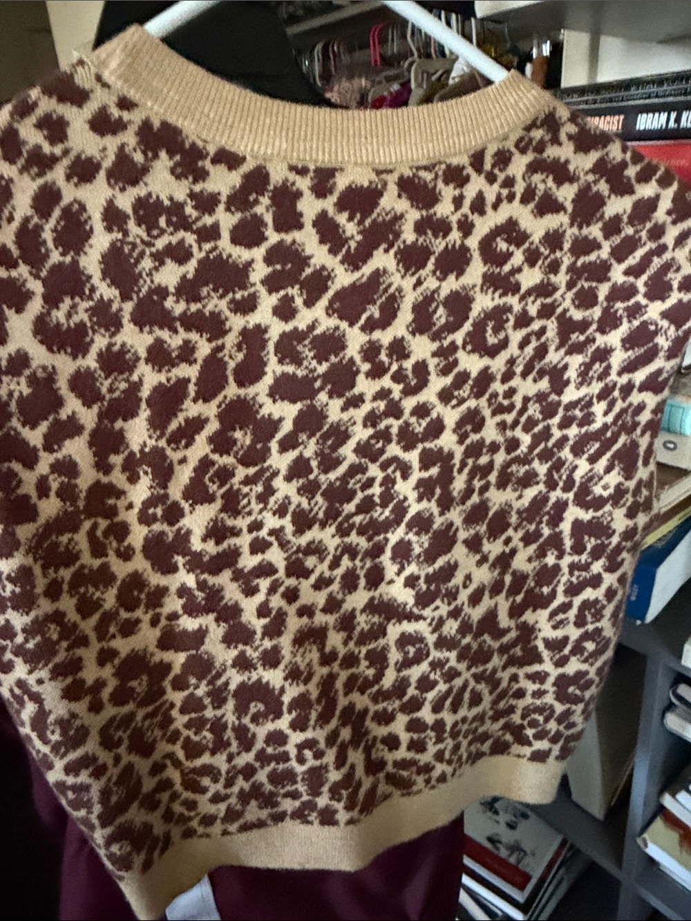 Anthropologie Brown and Tan Leopard Print Pullover Vest - Picture 4 of 4